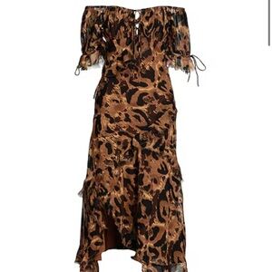 TOPSHOP leopard midi dress